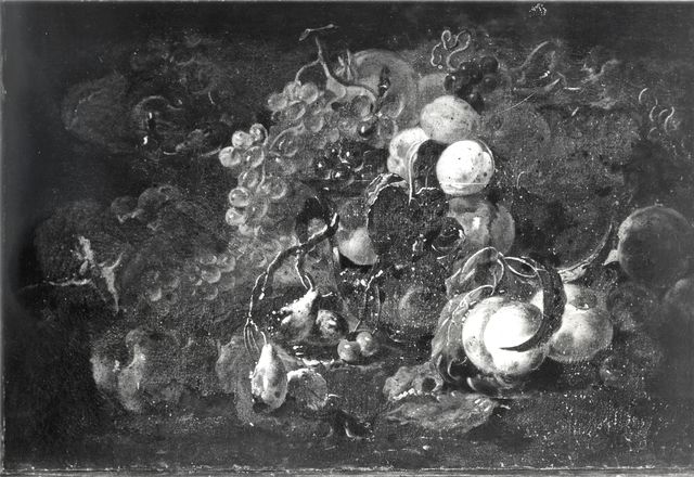 Anonimo — Castelli Giovanni Paolo - sec. XVII/ XVIII - Natura morta con uva, pesche e pere — insieme